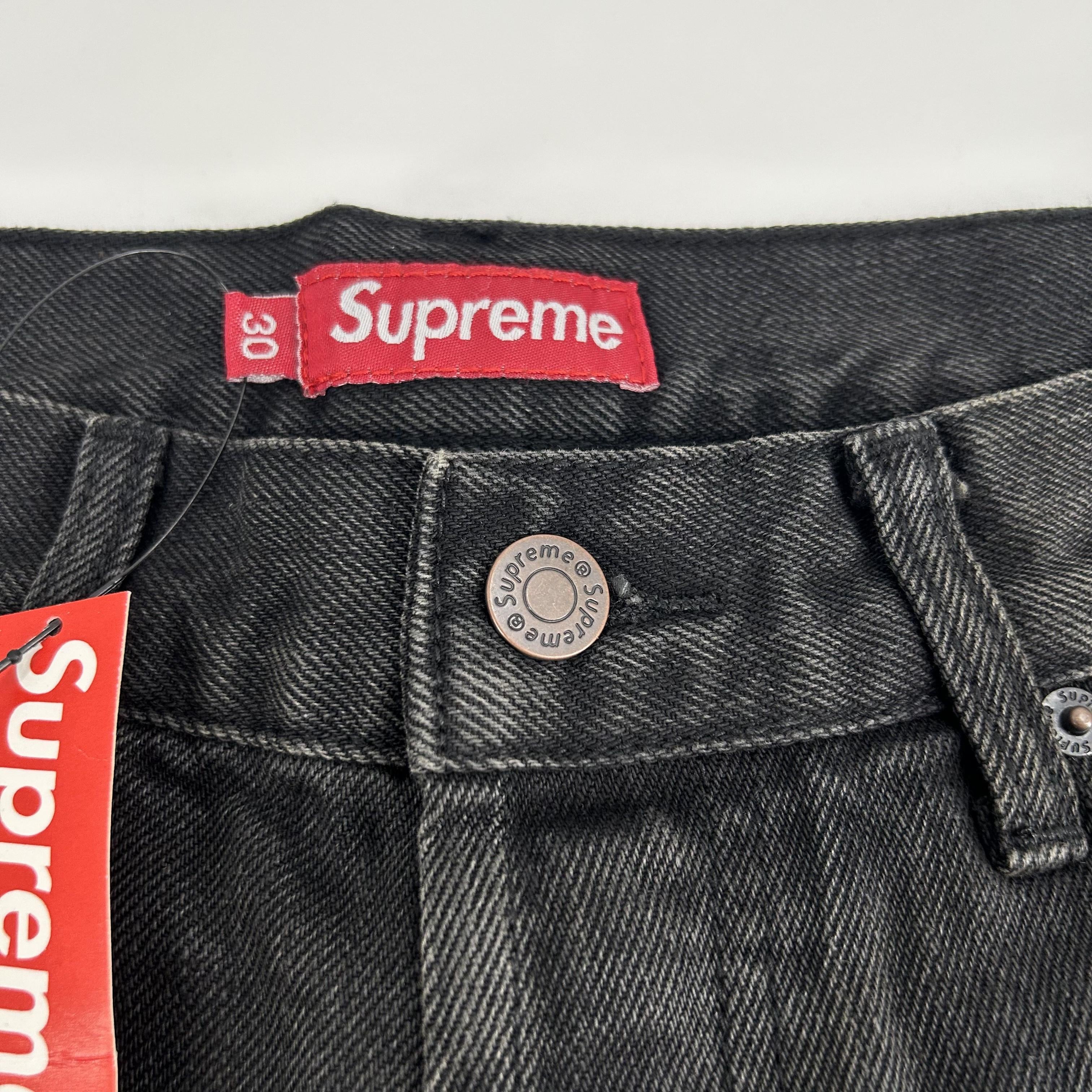 Supreme Baggy Jeans Distressed Loose Fit Selvedge