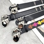 Chh Chrome Heart Belt Big Tongue Buckle Lychee Pattern