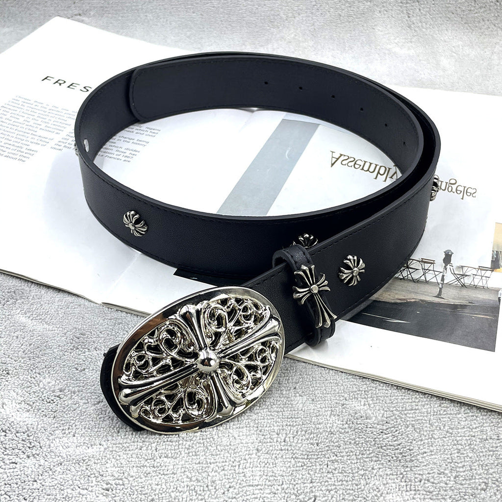 Chh Chrome Heart Belt PU Rivet Vintage Belt