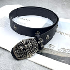 Chh Chrome Heart Belt PU Rivet Vintage Belt