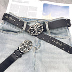 Chh Chrome Heart Belt Vintage Cowboy Punk Skull