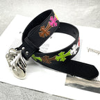 Chh Chrome Heart Belt Big Tongue Buckle Lychee Pattern